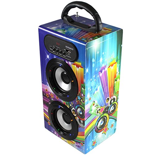 Altavoz Portátil Inalámbrico Bluetooth 10W Estéreo Subwoofer Reproductor de Música Led Luz Estilo Estrellas