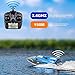 SZJJX RC Boat 2.4GHz 4 Channels Remote Control Electric Racing Boat 25KM/H High Speed Automatically 180 Degree Flipping Transmitter with LCD Screen Blue