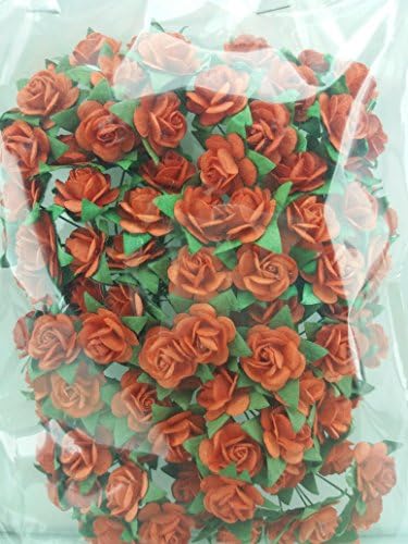100 ฺScarlet Rose Mulberry Paper Flower Scrapbook Wedding Craft 1 cm