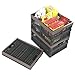 Kekow 15 L Black Plastic Collapsible Storage Basket, Folding Crates Storage, Set of 3