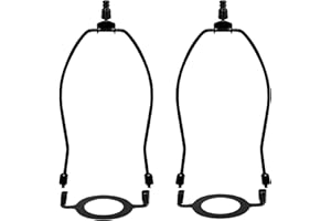 GIGIVOSHA Lamp Shade Harps Holder Adjustable Kit - 8 9 10 Inch with E26 UNO Light Base Set Lampshades parts for Table and Floor Lamps finials Bracket Light Fitting - 2 Pack (Black, 9 Inch)