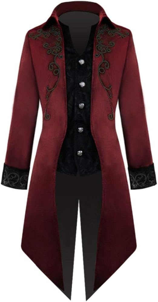 Men's Steampunk Vintage Tailcoat Jacket Medieval Gothic Coat Punk
