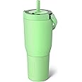BrüMate Resa 35oz 100% Leakproof Travel Tumbler with Handle & Straw | Flexible Soft Sip Straw | Silicone Sleeve for Durability | Made of Stainless Steel | Cup Holder & Travel Friendly | (Kiwi)