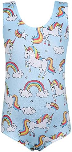 CEMXX Leotards for Girls Gymnastics Unicorn Sparkly Pink Unitards Cartoon Ballet Dancing Biketards Apparel 3-8 Years