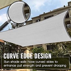 Artpuch Sun Shade Sail Canopy 6.5'x10' Gray Cover