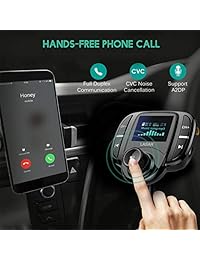 LASAR   Transmisor FM con Bluetooth, adaptador de radio inalámbrico, manos libres, kit de coche