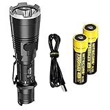 Nitecore MH27UV 1000 Lumen Rechargeable LED Flashlight with White, Red, Blue, and UV Lights, Two Rechargeable Batteries and LumenTac Adapters