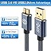 sweguard Galaxy S5/Note 3 Charger Cable, 3Pack(1ft,3.3ft,6.6ft) USB 3.0 Micro B Cable Nylon Braided Charging Cord for Samsung Note/Tab Pro 12.2,Toshiba Seagate WD External Hard Drive, Camera (Grey)