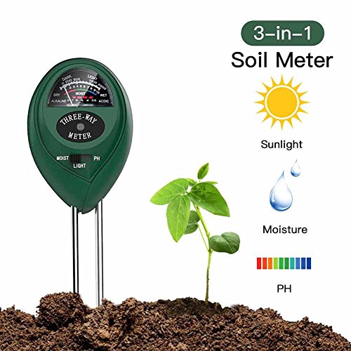 Soil pH Meter 3-in-1 Soil Test Kit For Moisture,Light & pH,Great For Garden,Farm, Lawn,Plants,Herbs & Gardening Tools,Indoor & Outdoor Plant Care Soil Tester(No Battery needed)