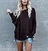 Beautife Women Off Shoulder Long Sleeve Knit Loose Oversized Pullover Sweater (Large, Claret)