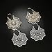 Vintage Gypsy Hammered Antique Silver Lotus Flower Hoop Earrings for Women (Silver)