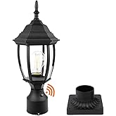 Dusk to Dawn Outdoor Post Light Hardwired 120V, Waterproof Aluminum Pole Light Fixture with Pier Mount Base, Exterior Lamp Po