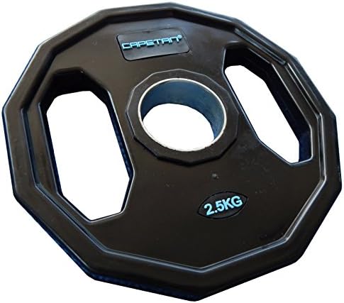 Capetan 2,5kg Polygonal Olympic Rubber Encased weight plate. 51mm diameter hole
