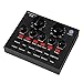 fosa V8 Multifunctional Live Sound Card, USB Audio Interface Intelligent Volume Adjustable Audio Mixer Sound Card with Multiple Funny Sound Effect for Recording Hosting Speech