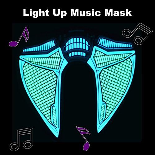 Acmee Unisex Flashing EL Panel Music Control LED Party Costume Mask, Comfortable Sound Activated Flashing Mask For Kids or Adult Night Riding, Music Festival or Rave Party (Robot)