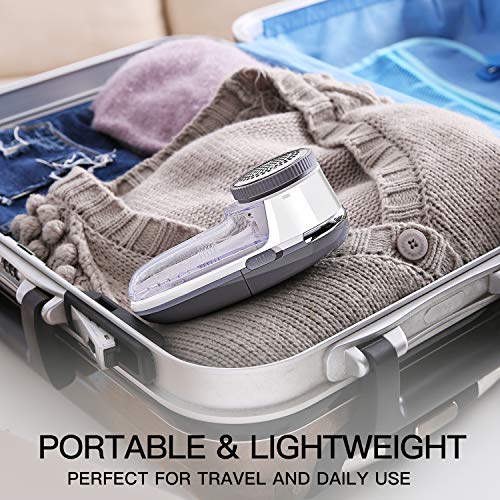 Electric Fabric Sweater Shaver, NOOA Battery Operated Lint Remover All Steel Blades Remove Fleece Fuzz,Lint,Pills,Bobbles for Clothes,Sweater,Couch,Cushion,Blanket,Curtain,Socks,Wool,Cashmere, Gift