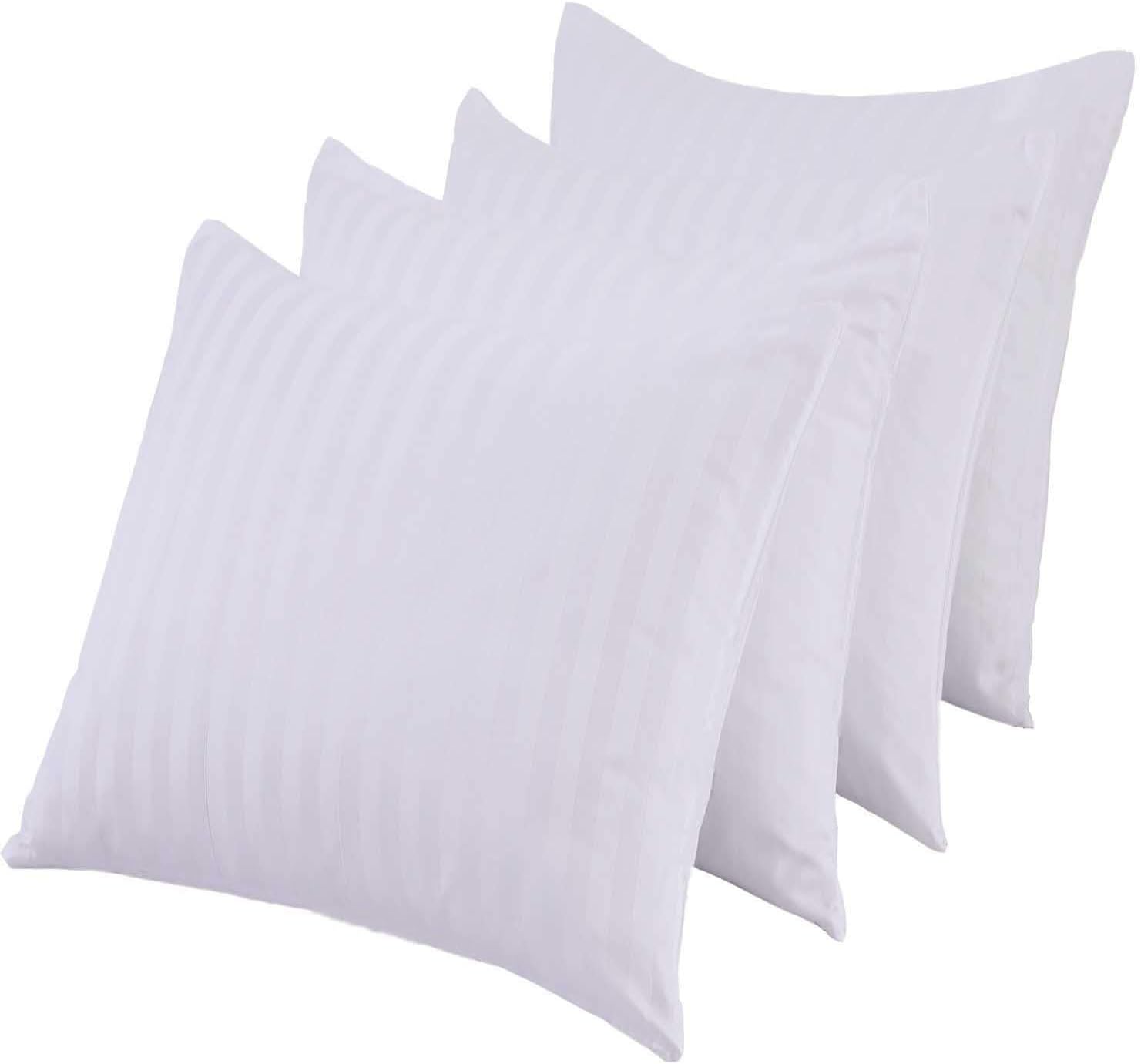 100% Cotton Sateen Set of 4 18"x18" Bedding Throw Pillows Insert cushions Bed & Couch Pillows White Washable Pillow Sham Down Alternative Polyester Fill Square Form Polyester (Pillow Insert, 18x18): Home & Kitchen