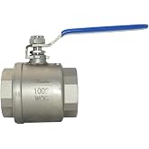 VARMHUS NPT Female 316 Stainless Steel Full Port Ball Valve Vinyl Handle WOG1000 (2")