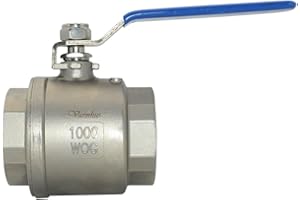 VARMHUS NPT Female 316 Stainless Steel Full Port Ball Valve Vinyl Handle WOG1000 (2")