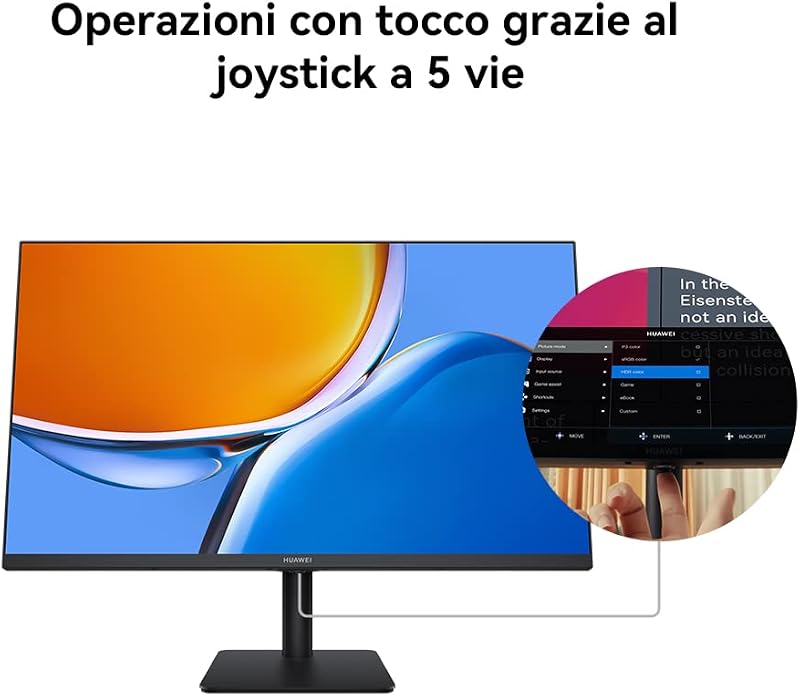 Mateview SE Standard, FHD FullView IPS, (75hz, DP, HDMI, 1920x1080), 90% DCI-P3, colori HDR, SGS Eye protectect, design senza cornice, nero, cavo HDMI
