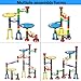 FUN LITTLE TOYS 154PCS Marble Run Set Toys for Kids, Gravity Marbles Maze Tower Building Blocks 98 Plastic Pieces 56 Glass Marbles, Marble Race Track Rolling Game, Educational Learning STEM Toy Gift
