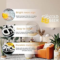 LOGICFEVER Cold Beer Sign Beer Neon Signs for Wall