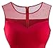 Sylvestidoso Women's A-Line Sleeveless Pleated Little Red Cocktail Party Dress (S, Red)