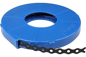 OTTFF 32ft Black Perforated Straps Metal Hanger with Hole, 1/2" Width, Steel Coil Banding for Pipe Fixing