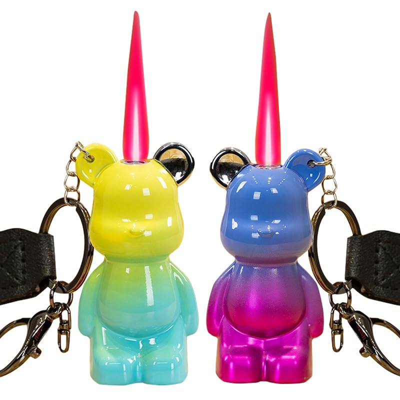 Photo 1 of MKWGZPGW 2 Pack Color Gradient Cool Lighter,Refillable Butane Jet Torch Flame Windproof Lighters,Adjustable,Camping BBQ Kitchen Outdoors (G2)