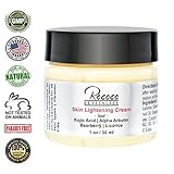 Skin Lightening Cream with Kojic Acid Alpha Arbutin Bearberry Licorice - 1oz