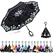 Ylovetoys Inverted Umbrella with C-Shaped Handle Inside Out Windproof Umbrella Upside Down Reverse Umbrella Double Layer Travel Umbrella