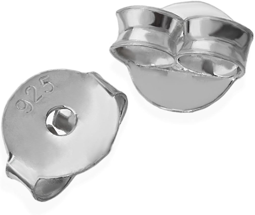 1 3 5 10 Paar 925 Silber 5mm Butterfly Verschluss Rhod. Ohrstecker Loch