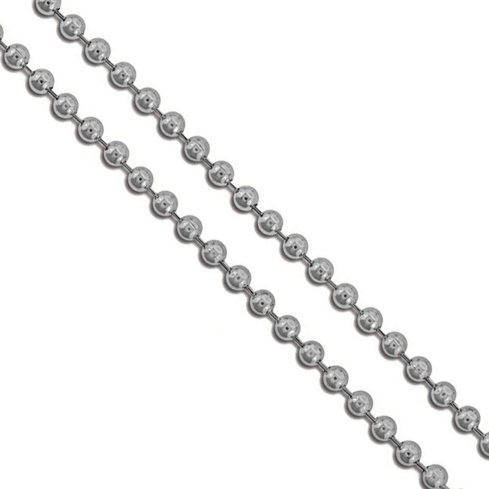 Stainless Steel Military Ball Bead Chain 2mm 3mm 4mm 6mm Dog Tag Link Pallini Necklace