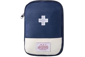Katutude Empty First Aid Bag Mini First Aid Pouch Potable Emergency Medical Bag Medicine Storage Organizer Travel Size Survival Kit for School, Car, Hiking, Camping, Cycling - 15x10.5x2cm/Blue