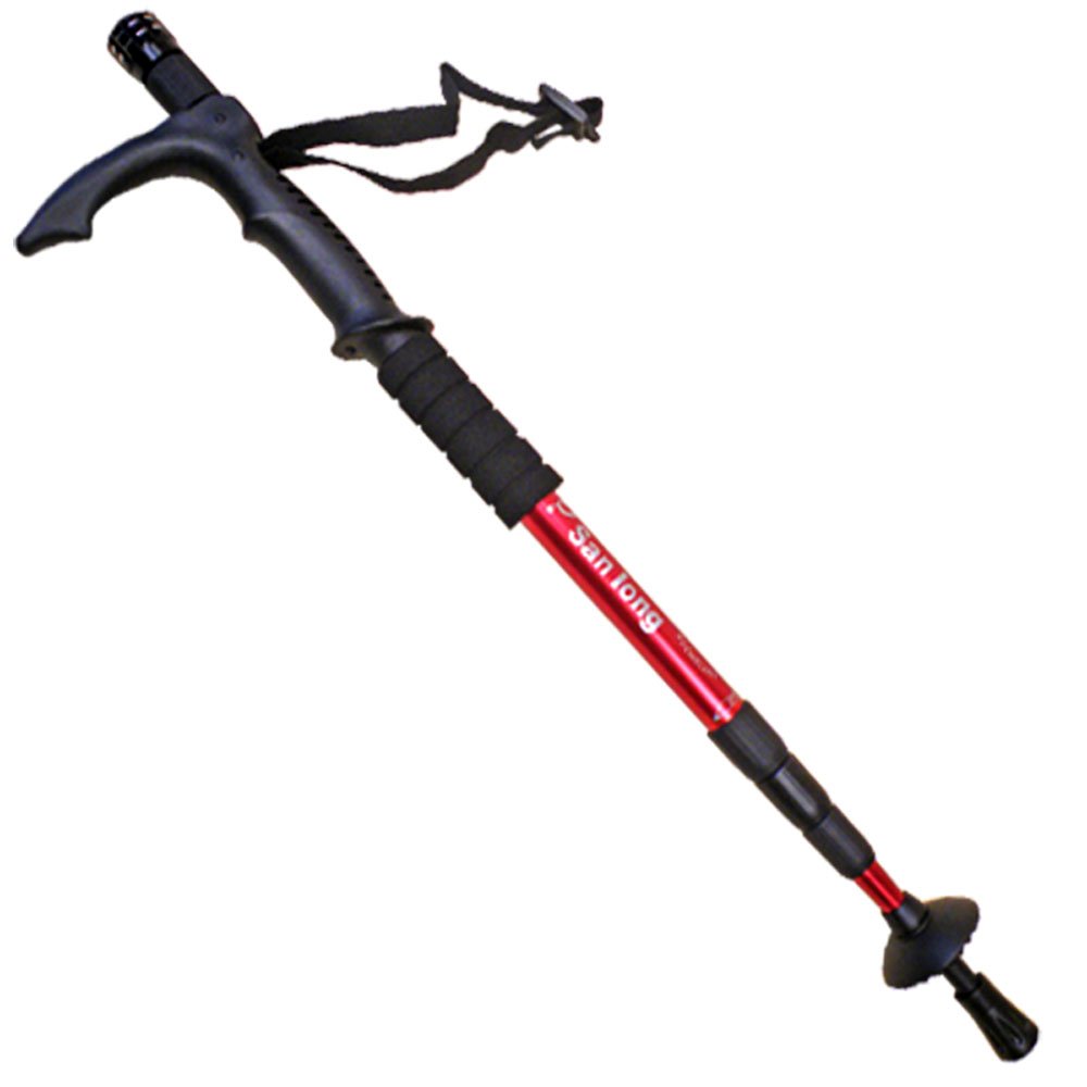 Adjustable 9 LED Anti Shock Trekking Hiking Walking Stick Pole with