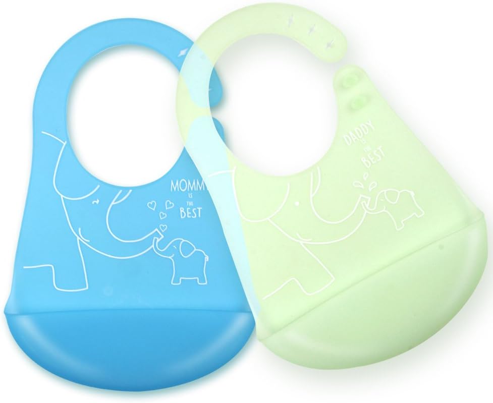 Little Dimsum Silicone Baby Feeding Bibs Easily Adjustable and Wipe Clean Soft Waterproof Bibs Perfect for Babies & Toddlers(6-36 Months)