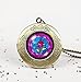 Rose in Glass Dome Bronze Vintage Locket Wish Photo Pendant Necklace Beauty and Beast Childhood Dream Princess ,best Gift