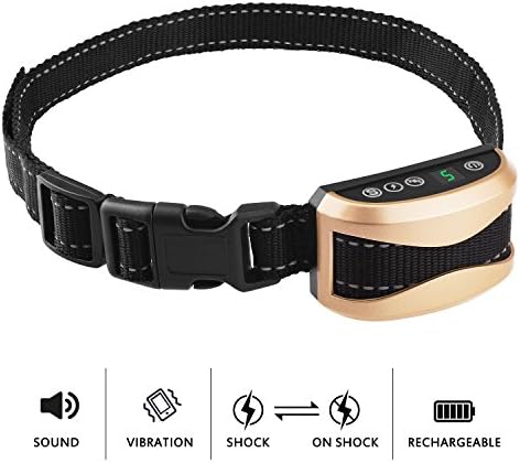Dog Bark Collar, WLWQ Humane Dog Training Collar with Beep Vibration and No Harm Shock, 7 Adjustable Sensitivity Control Dog Anti Bark Collar for Small Medium Large Dogs