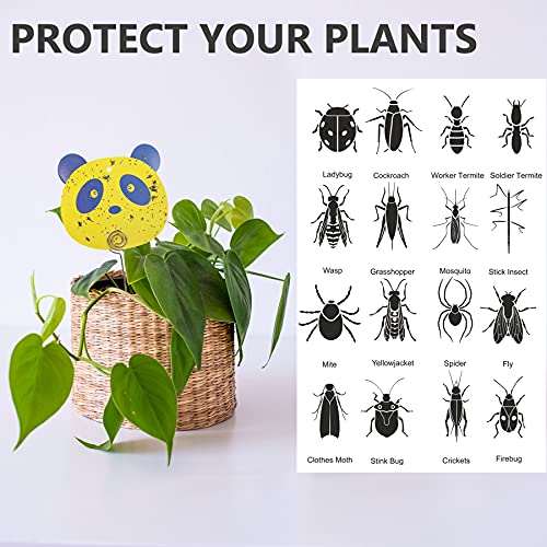 12 PCS Fruit Fly Trap Yellow Sticky Fungus Gnat Traps for House Plants Gnat Killer for Indoor / Outdoor, Glue Trappers Bug Catcher for Gnats, Whitefly, Mosquito Bits, Flying Insects - Protect Plants