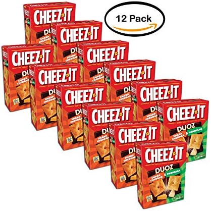 PACK OF 12 - Cheez-It Duoz Sharp Cheddar & Parmesan Baked Snack Crackers 12.4 oz. Box