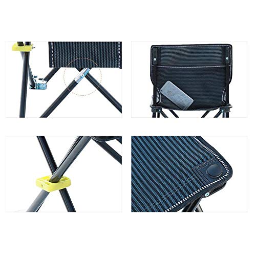 LIFUREN Außenhocker Angelstuhl Falten Tragbar Gepolsterter Hocker Multifunktion Licht Angelsitz (Farbe : Blau) – Bild 4