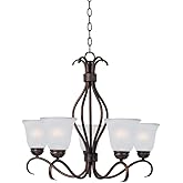 Maxim Basix-5 Light Chandelier in Contemporary style-26 Inches Wide by 23.5 inches high-Oil Rubbed Bronze Finish -Tradition