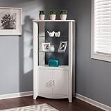 Aero Tall Library Storage Cabinet with Doors in Pure White