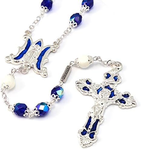 Annunciation Rosary in polished silver plated finish by Ghirelli