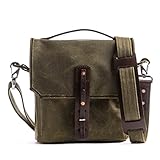 Saddleback Leather Canvas Indiana Gear Bag - Scottish Waxed Canvas Satchel Bag with 100 Year Warranty