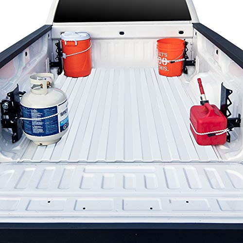 Gas Can Holder for Truck Bed, Tie Down Anchors, Propane Tank Holder