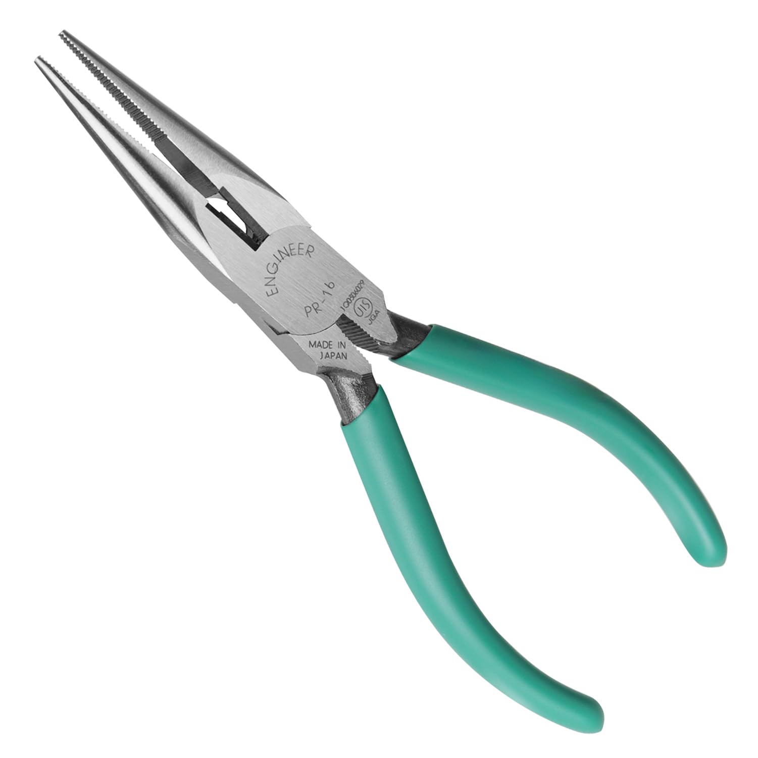 Long Nose Pliers (160mm) with Integral Wire Cutting Jaws. Made in Japan. ENGINEER pr-16