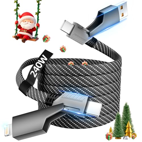 USB C Kabel Schnellladung, 240W MAX 4 in 1 Ladekabel mit E-Prüfzeichen Chip