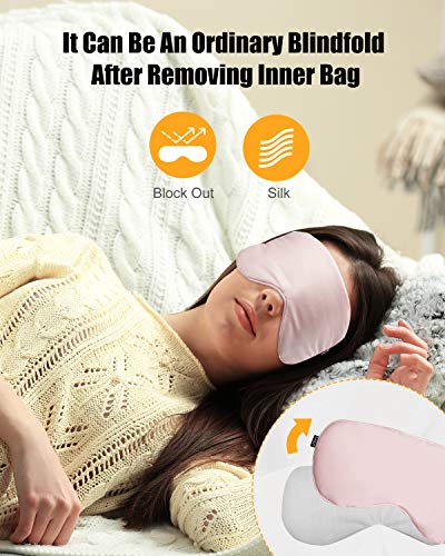 Unimi Moist Heated Ma/sk, Silk Sleep Ma/sk with Lavender & Flaxseed, Microwaveable Weighted Sleep Ma/sk for Dry Eyes… - Image 6