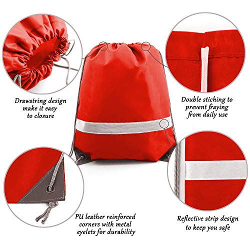 BeeGreen Wholesale Red Drawstring Backpack Bulk 20 Pack Large , String